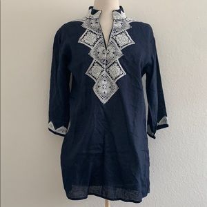 NWOT Tory Burch Linen Embroidered Tunic Sz Small